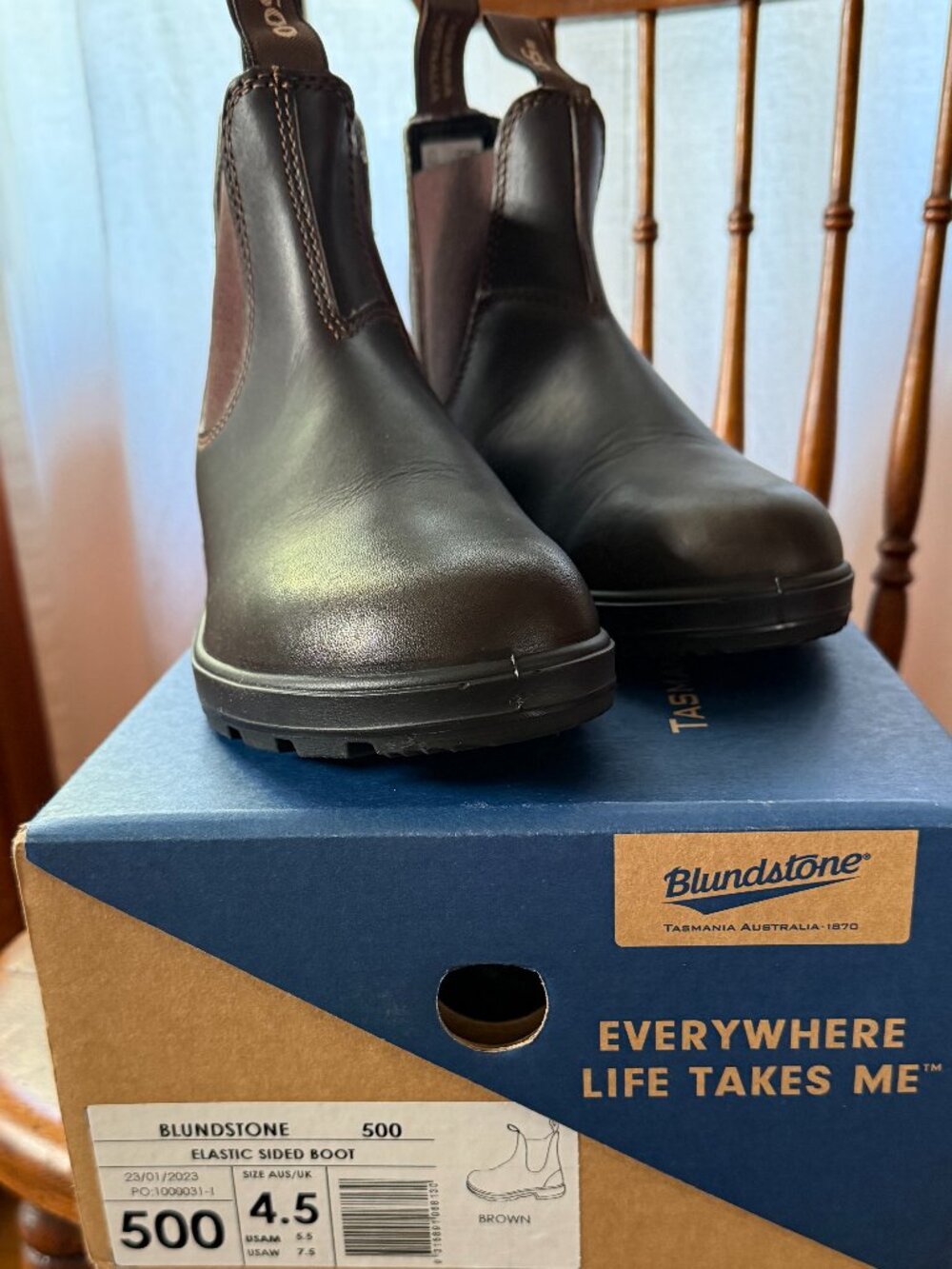 Blundstone 500 Chelsea Stout Brown Boots, New In Box, Size 7.5 (4.5 AU) - Picture 2 of 7